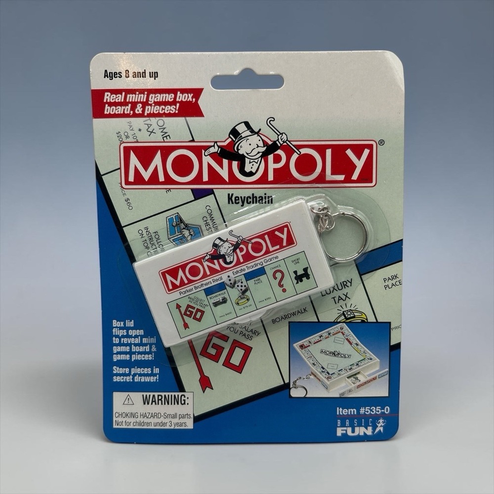 Monopoly Mini Board‎ Game Keychain Toy 1998 Vintage Basic Fun